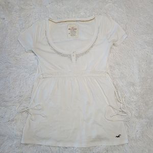 Vintage Y2k White Hollister babydoll blouse size medium